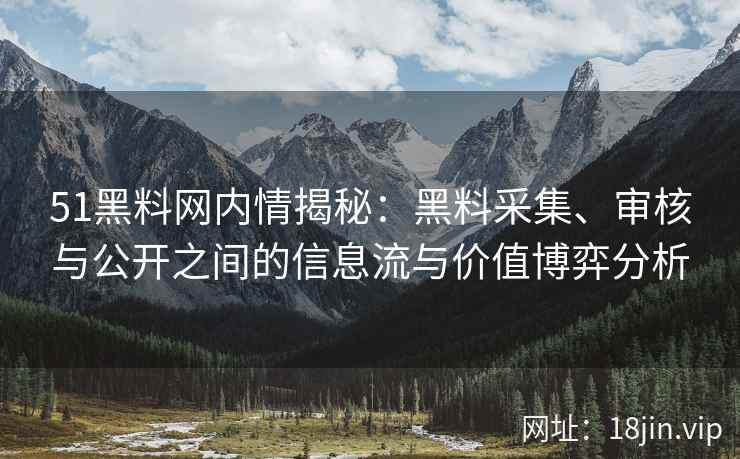 51黑料网内情揭秘：黑料采集、审核与公开之间的信息流与价值博弈分析