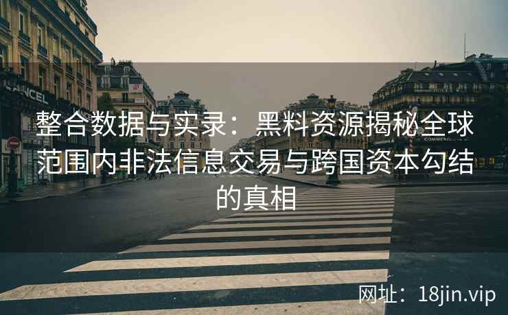 整合数据与实录：黑料资源揭秘全球范围内非法信息交易与跨国资本勾结的真相