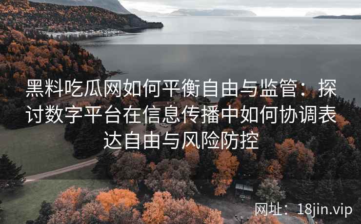 黑料吃瓜网如何平衡自由与监管：探讨数字平台在信息传播中如何协调表达自由与风险防控